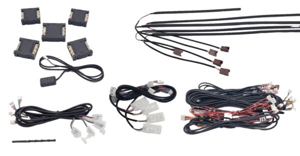 The image shows a photo of the parts that make up the Optix Custom Interior Lighting.
